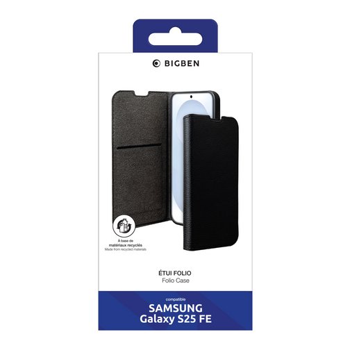 Etui à rabat Wallet Bigben GRS pour Samsung Galaxy S25 FE 5G noir