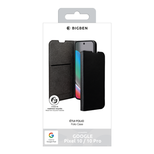 Etui à rabat Wallet Bigben GRS pour Google Pixel 10 et 10 Pro noir