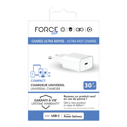 Pack Force Mobility films écran et objectifs + coque + chargeur USB-C 30W pour iPhone 17 Air cristal