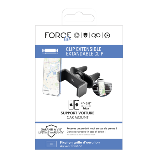 Support auto Force pour ventilation noir