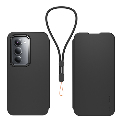 Etui à rabat Modelabs avec dragonne pour Xiaomi Redmi 15 5G noir