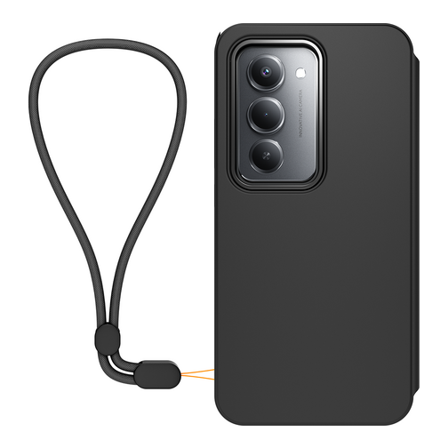 Etui à rabat Modelabs avec dragonne pour Xiaomi Redmi 15 5G noir