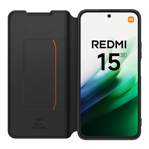 Etui à rabat Modelabs avec dragonne pour Xiaomi Redmi 15 5G noir