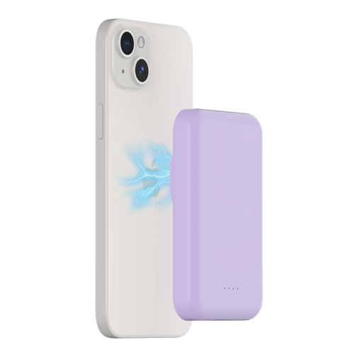 Batterie externe Bigben compatible MagSafe 5 000 mAh violette