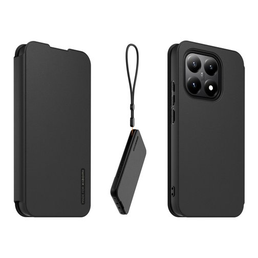Etui à rabat Modelabs avec dragonne pour Xiaomi 15T noir