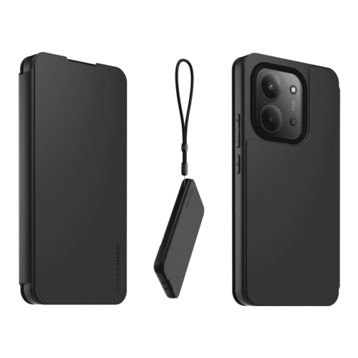 Etui à rabat Modelabs avec dragonne pour Xiaomi Redmi 15C 4G noir