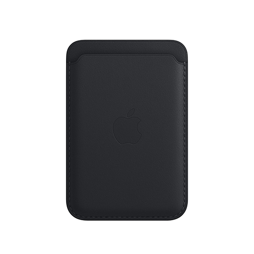 Porte-cartes en cuir avec MagSafe pour iPhone - Noir