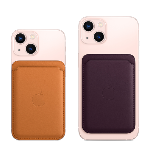 Porte-cartes en cuir avec MagSafe pour iPhone - Marron