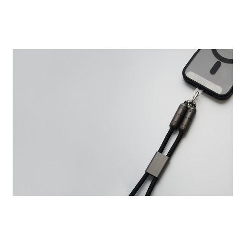 Bandoulière câble de charge USB-C vers USB-C QDOS 1.2 mètre noir
