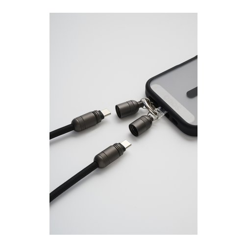 Bandoulière câble de charge USB-C vers USB-C QDOS 1.2 mètre noir