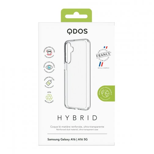 Coque Hybrid GRS QDOS origine France garantie pour Samsung Galaxy A16 4G et 5G cristal