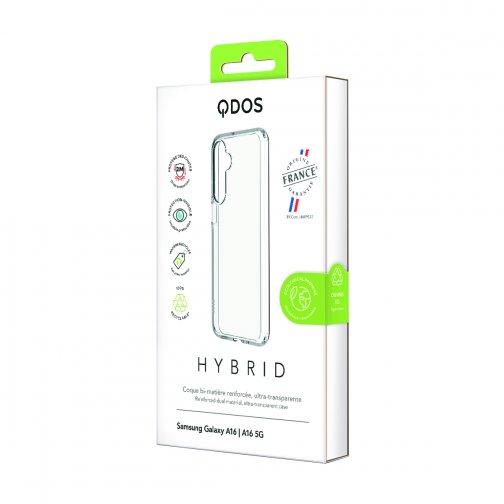 Coque Hybrid GRS QDOS origine France garantie pour Samsung Galaxy A16 4G et 5G cristal