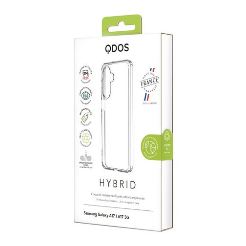 Coque Hybrid GRS QDOS origine France garantie pour Samsung Galaxy A17 4G et 5G cristal