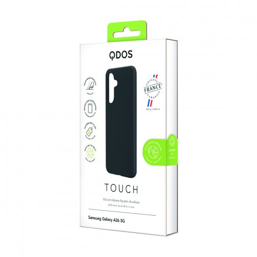 Coque Touch Silicone QDOS origine France garantie et GRS pour Samsung Galaxy A26 5G noire