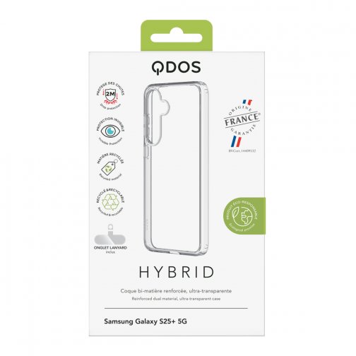 Coque silicone QDOS origine France garantie pour Samsung Galaxy S25 Plus cristal
