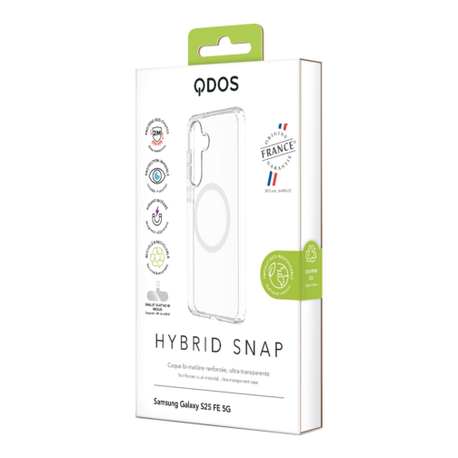 Coque Hybrid GRS QDOS origine France garantie pour Samsung Galaxy S25 FE cristal