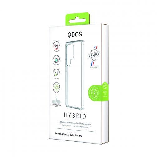 Coque silicone QDOS origine France garantie pour Samsung Galaxy S25 Ultra cristal