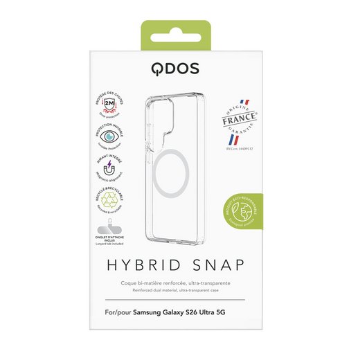 Coque Hybrid GRS QDOS compatible Qi2 pour Samsung Galaxy S26 Ultra 5G cristal
