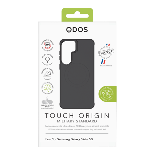 Coque Hybrid GRS QDOS origine France garantie pour Samsung S26 Plus 5G noire