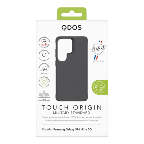 Coque Hybrid GRS QDOS origine France garantie pour Samsung S26 Ultra 5G noire