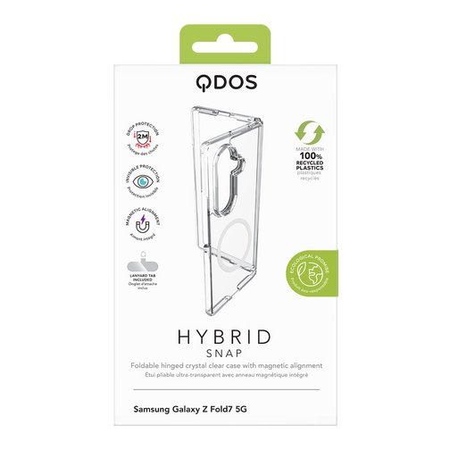 Coque Hybrid GRS QDOS compatible Qi2 pour Samsung Galaxy Z Fold7 cristal