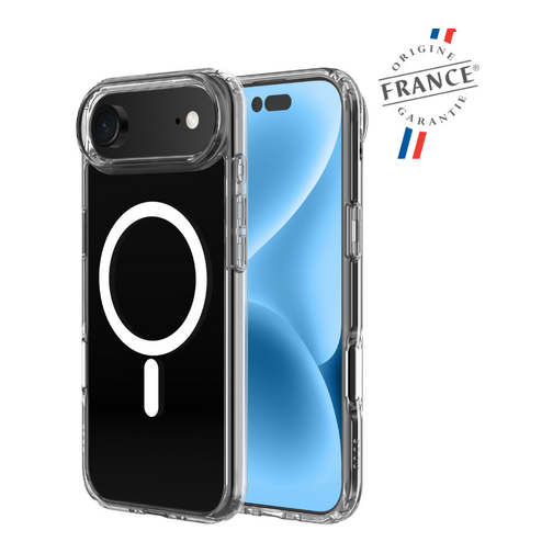 Coque Hybrid GRS QDOS compatible MagSafe origine France garantie pour iPhone 17 Air cristal