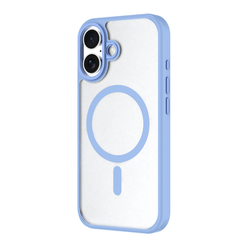 Coque Hybrid Drop / Soft-touch GRS QDOS compatible MagSafe pour iPhone 17 bleue