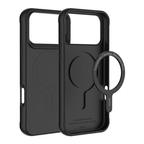 Coque Touch Drop GRS QDOS origine France garantie pour iPhone 17 Pro Max noire