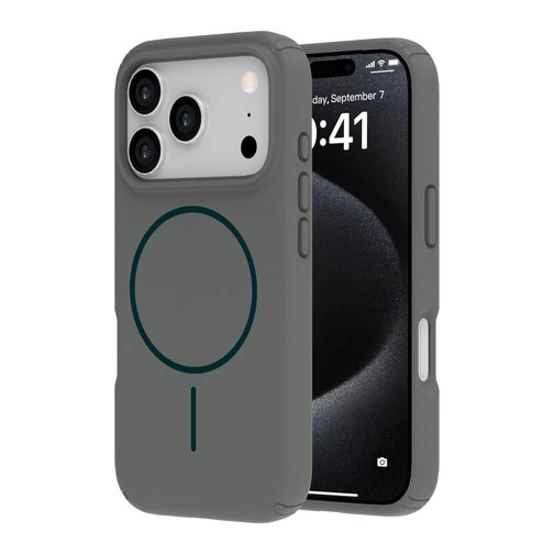 Coque QDOS TONE compatible MagSafe pour iPhone 17 Pro grise et indigo