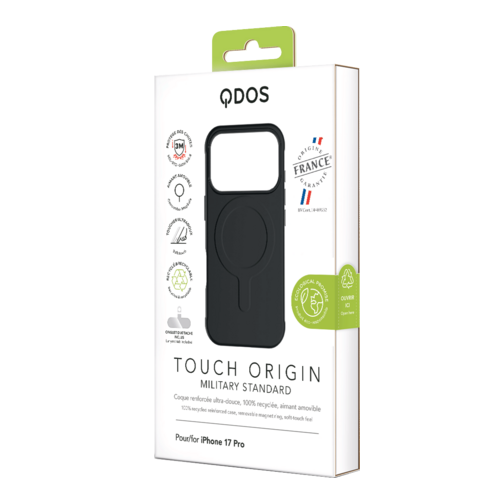 Coque Touch Drop GRS QDOS origine France garantie pour iPhone 17 Pro noir