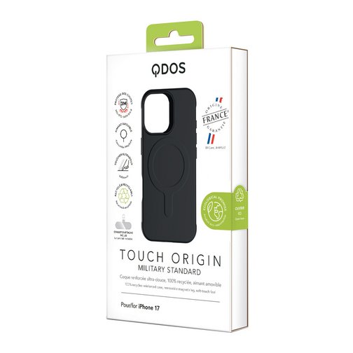Coque Touch Drop GRS QDOS origine France garantie pour iPhone 17 noire