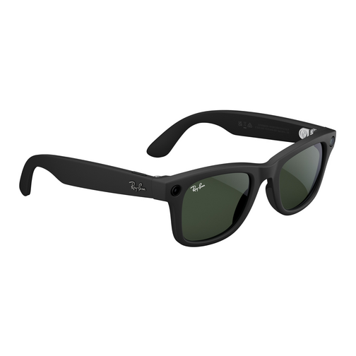 Lunettes Ray-Ban Meta Wayfarer (Gen 1) noir mat verres Transitions® incolore / vert graphite