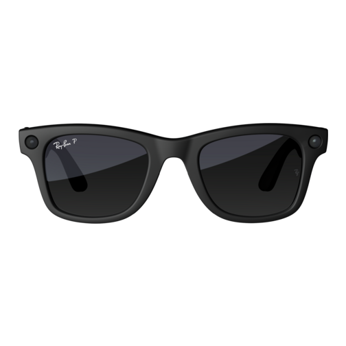 Lunettes Ray-Ban Meta Wayfarer noir mat verres Polarisés graphite taille 50-22