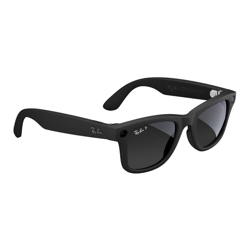 Lunettes Ray-Ban Meta Wayfarer noir mat verres Polarisés graphite taille 50-22