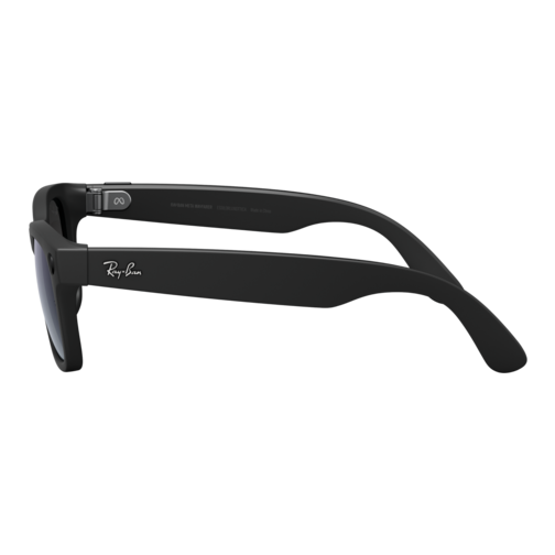 Lunettes Ray-Ban Meta Wayfarer noir mat verres Polarisés graphite taille 50-22