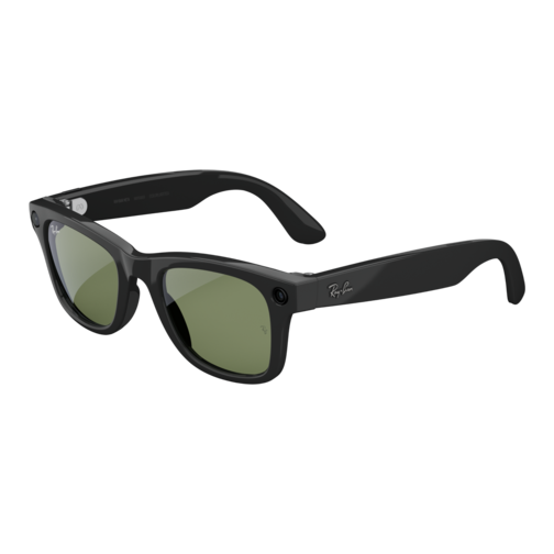 Lunettes Ray-Ban Meta Wayfarer noir brillant verres verts (Gen 2)