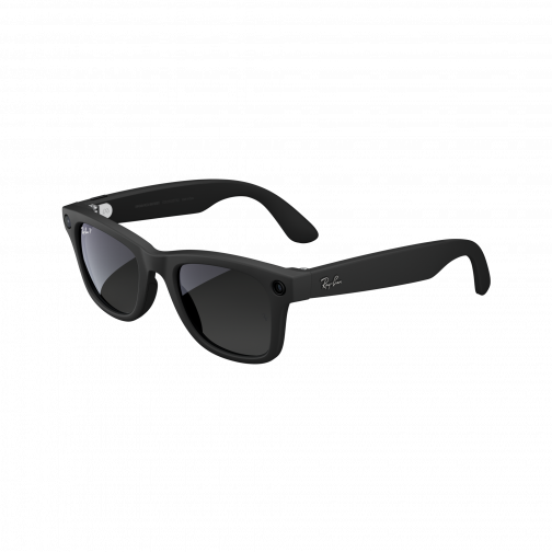 Lunettes Ray-Ban Meta Wayfarer noir mat verres graphite taille 50-22