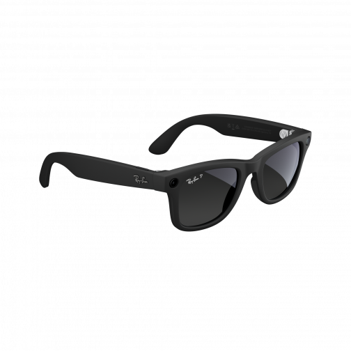 Lunettes Ray-Ban Meta Wayfarer noir mat verres graphite taille 50-22