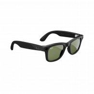 Lunettes Ray-Ban Meta Wayfarer noir brillant verres verts