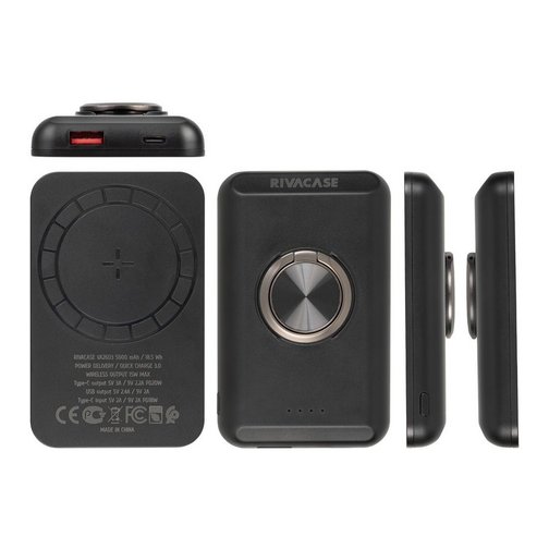 Batterie externe Rivacase compatible MagSafe 5 000 mAh et 20W noire