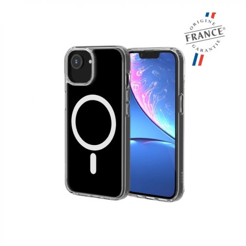 Coque Hybrid GRS QDOS compatible MagSafe origine France garantie pour iPhone 13, 14 et 16e cristal
