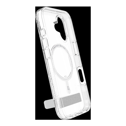Coque renforcée ZAGG Palace avec support compatible MagSafe pour iPhone 17 cristal