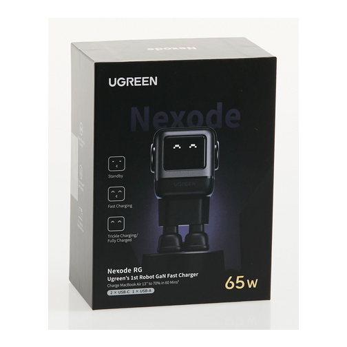 Chargeur secteur robot UGREEN Power Delivery 2 ports USB-C & 1 port USB-A 65W noir