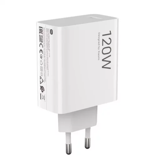 Chargeur secteur Xiaomi USB-A 120W et câble USB-C blancs