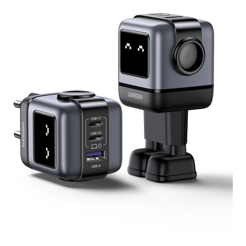 Chargeur secteur robot UGREEN Power Delivery 2 ports USB-C & 1 port USB-A 65W noir