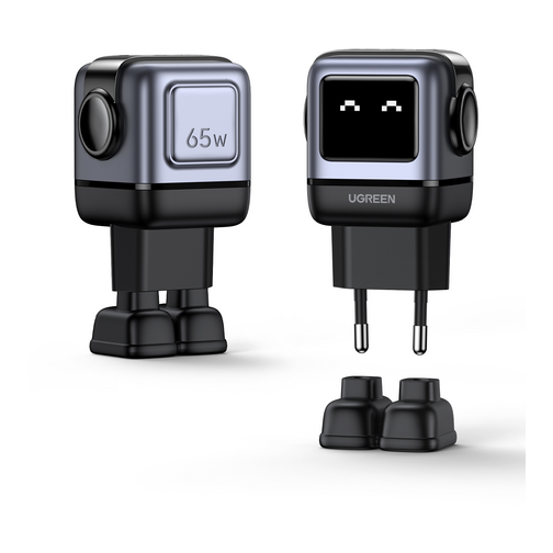Chargeur secteur robot UGREEN Power Delivery 2 ports USB-C & 1 port USB-A 65W noir