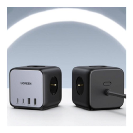 Multiprise UGREEN Power Delivery 3 prises secteur 2 USB C et 2 USB A 65 W noire