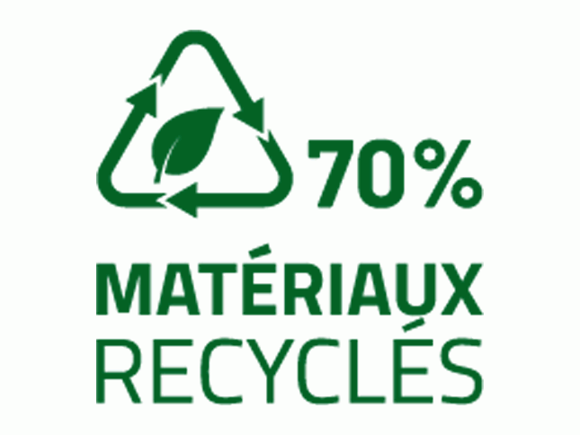 70% de matériaux recyclés