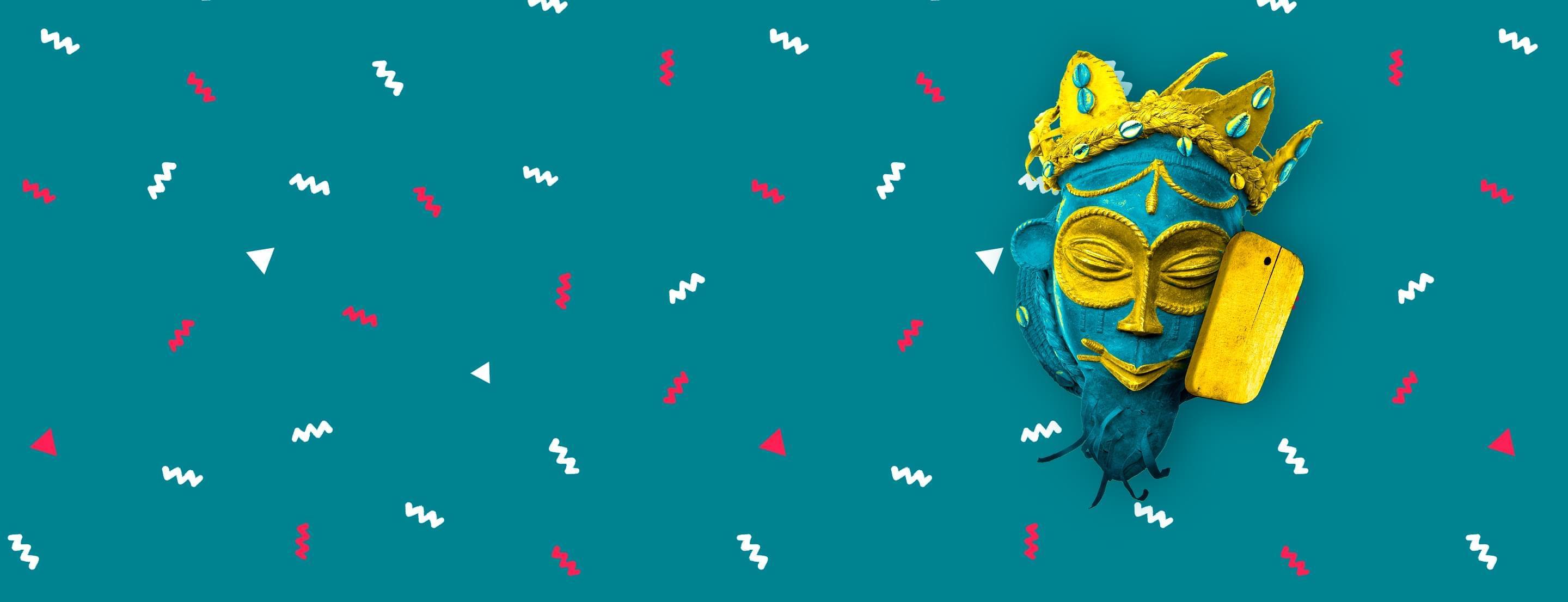 Masque africain illustrant l'option 20h d'appels vers les mobiles Orange Africa