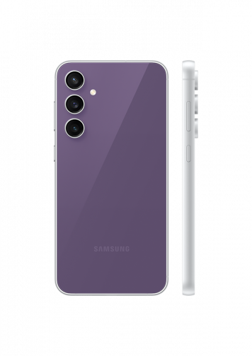 Samsung Galaxy S23 FE violet de dos et de profil
